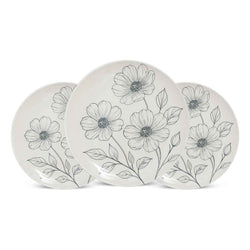 69 Pieces Melamine Rawayat Dinnerware Set with Glass Top [8 Person Serving] - R06