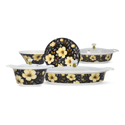 69 Pieces Melamine Rawayat Dinnerware Set with Glass Top [8 Person Serving] - R01