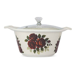 69 Pieces Melamine Rawayat Dinnerware Set with Glass Top [8 Person Serving] - R04