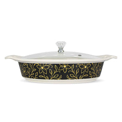 69 Pieces Melamine Rawayat Dinnerware Set with Glass Top [8 Person Serving] - R03