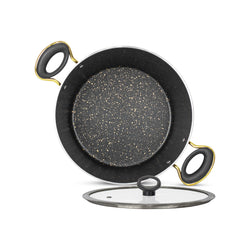 16 Pieces Marble Coated Non-Stick  Gift Pack Signature Cookware Set - Golden Black