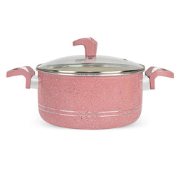 16 Pieces Marble Coated Gift Pack Imperial Cookware Set [Pink & Beige]