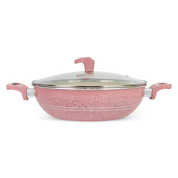 16 Pieces Marble Coated Gift Pack Imperial Cookware Set [Pink & Beige]