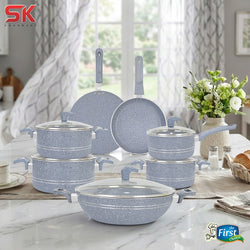 16 Pieces Marble Coated Gift Pack Imperial Cookware Set