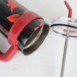 Insulated Stainless Steel Tumbler with Handle & Straw - B4