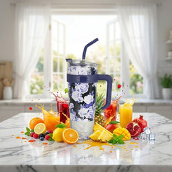 Insulated Stainless Steel Tumbler with Handle & Straw - B2