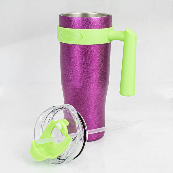 Insulated Stainless Steel Tumbler with Handle & Straw - B8
