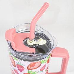 Insulated Stainless Steel Tumbler with Handle & Straw - B10