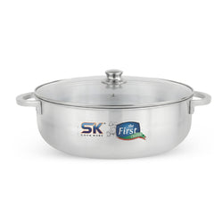 26cm Export Quality Aluminum Metal Finish Caldero Cooking Pot with Glass Lid
