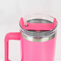 Insulated Stainless Steel Tumbler with Handle & Straw - B13