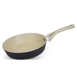 16 Pieces Non Stick Marble Coated Gift Signature Cookware Set - Black & Off White