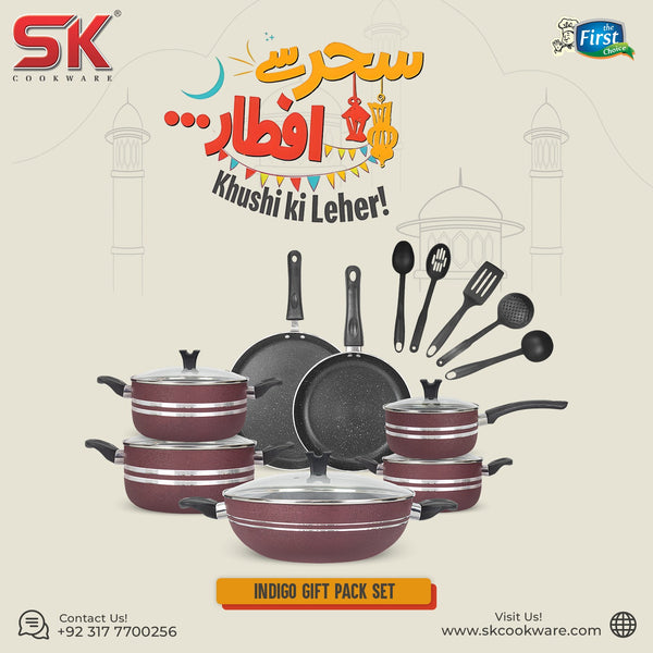 18 Pieces Non-Stick Indigo Gift Pack Set