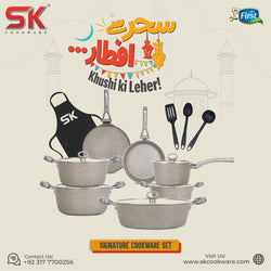 16 Pieces Marble Coated Gift Pack Signature Cookware Set
