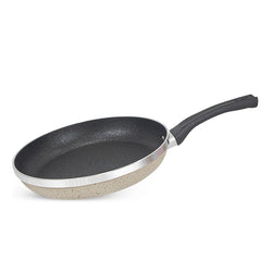 Export Leftover 4Ged Marble Coated Non Stick Fry Pan - Beige & Black