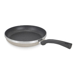 Export Leftover 4Ged Marble Coated Non Stick Fry Pan - Beige & Black