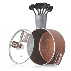 18 Pieces Non Stick Marble Coated Gift Pack Daisy Splendid Cookware Set