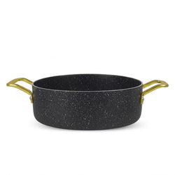 Export Leftover Marble Coated Non-Stick Fish Pot with Golden Handles