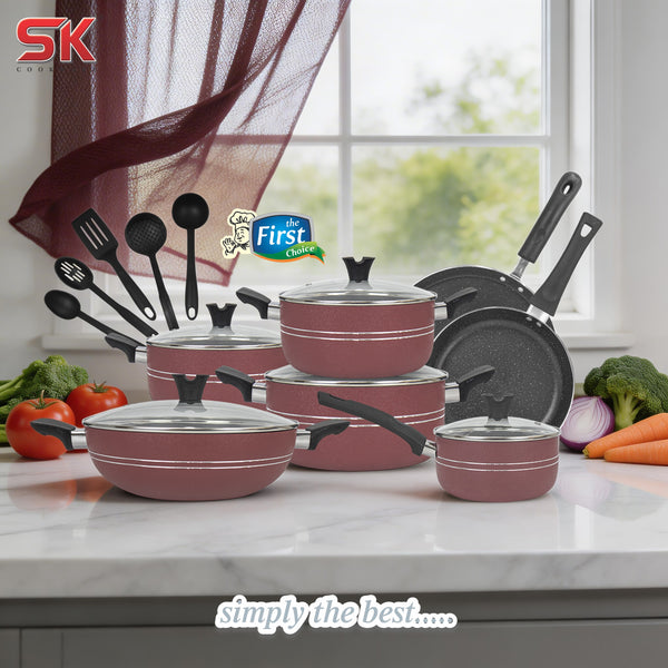 17 Pieces Non Stick Marble Coated Gift Pack Cookware Set [Circulon by Westin]