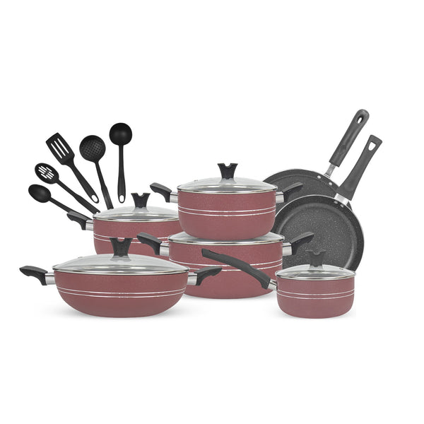 17 Pieces Non Stick Marble Coated Gift Pack Cookware Set [Circulon by Westin]