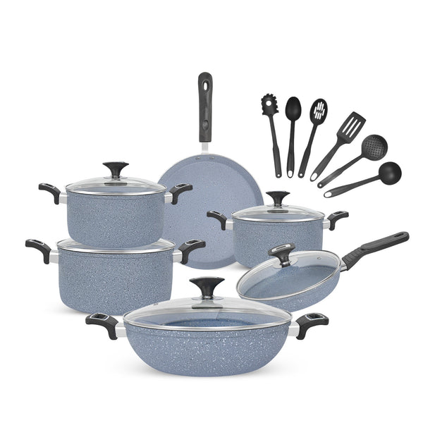 17 Pieces Non Stick Marble Coated Precious Gift Pack Set