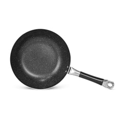 Mirror Polish Steno Deep Wok Frying Pan inside Marble Coat