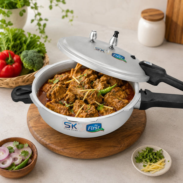 4 Liter Emerald 2-in-1 Aluminum Pressure Cooker & Karahi/Wok