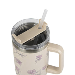 Insulated Stainless Steel Tumbler with Handle & Straw - B21