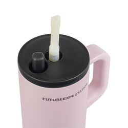 Insulated Stainless Steel Tumbler with Handle & Straw - B14