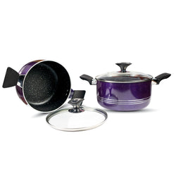 17 Pieces Non-Stick Marble Coat Elite Gift Pack Set Purple