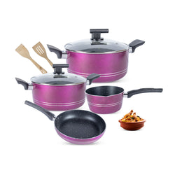 8 Pieces Victoria Non Stick Marble Coated Gift Set - Purple