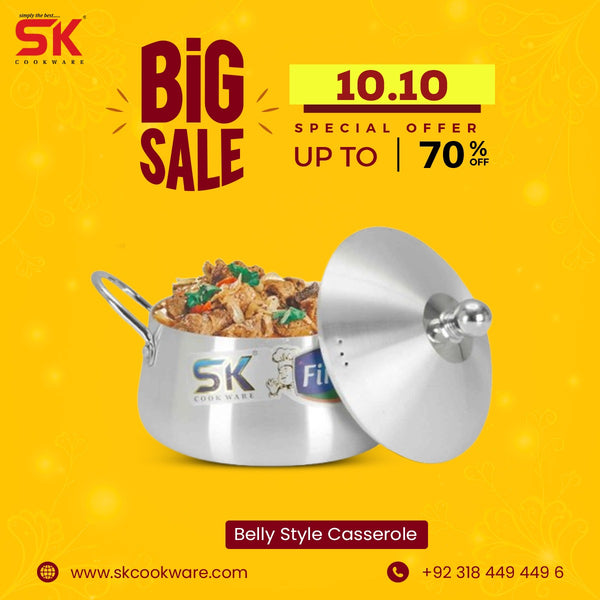 Heavy Gauged Metal Finish Belly Style Casserole
