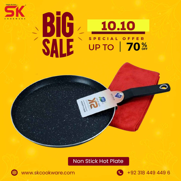 Black Marble Coated Non Stick Hot Plate