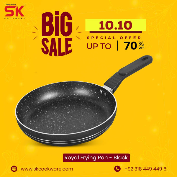 Black Marble Coated Royal Frying Pan