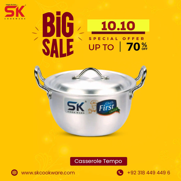 Heavy Gauged Aluminum Metal Finish Casserole Tempo [Apple Pots]