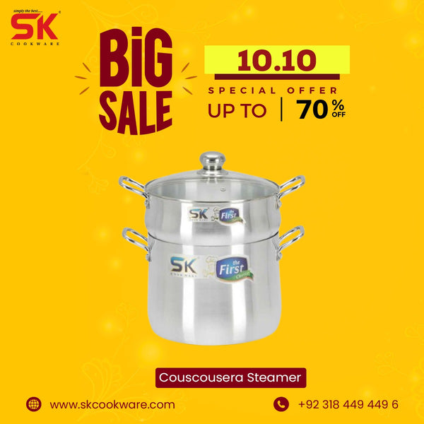 Aluminum Metal Finish Couscousera Steamer