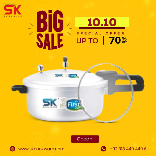 Ocean 2 in 1 Pressure Cooker with Free Glass Lid (Baigona Cooker)
