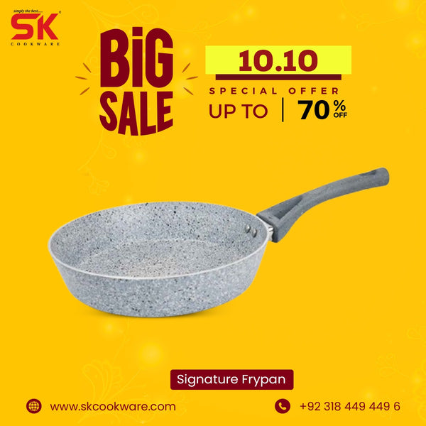 24cm Marble Coated No Lid Signature Frypan - Grey