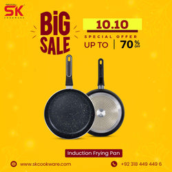Non Stick Marble Coated Induction Based Royal Frying Pan - Black