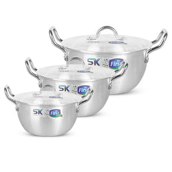 06 Pieces Aluminum Heavy Gauged Metal Finish Casserole Tempo Set 1/3