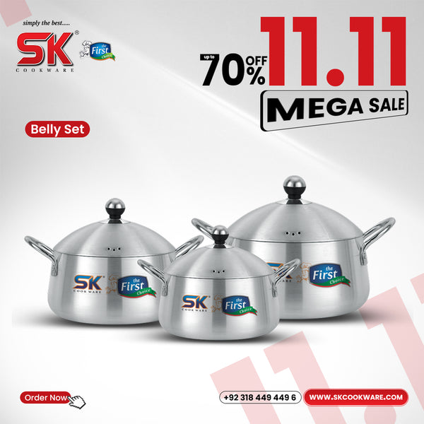 06 Piece Metal Finish Casserole Small Belly Gift Set 16/20