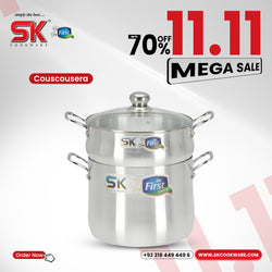 Aluminum Metal Finish Couscousera Steamer