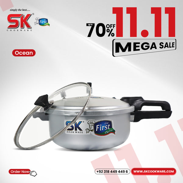 Ocean 2 in 1 Pressure Cooker with Free Glass Lid (Baigona Cooker)
