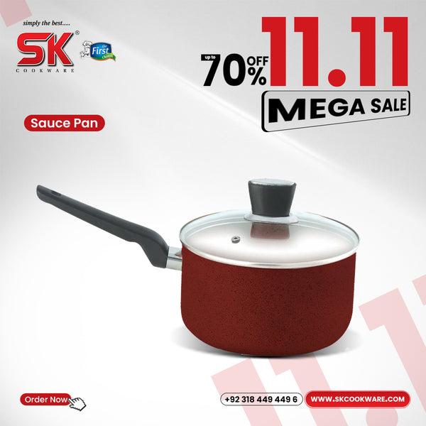 Leftover Marble Coated Sauce Pan BP [Random Color]