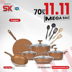 16 Pieces Marble Coating Copper Cook Gift Pack Set - Copper