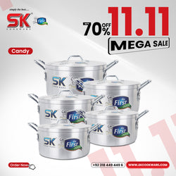 10 Pieces Aluminum Candy Casserole Set - 20 to 28 cm