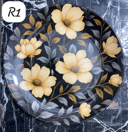 69 Pieces Melamine Rawayat Dinnerware Set with Glass Top [8 Person Serving] - R01