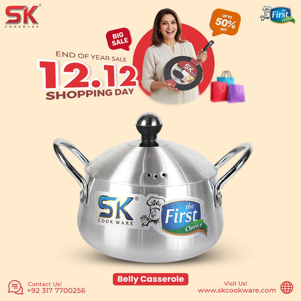 26cm Export Leftover Metal Finish Belly Style Casserole