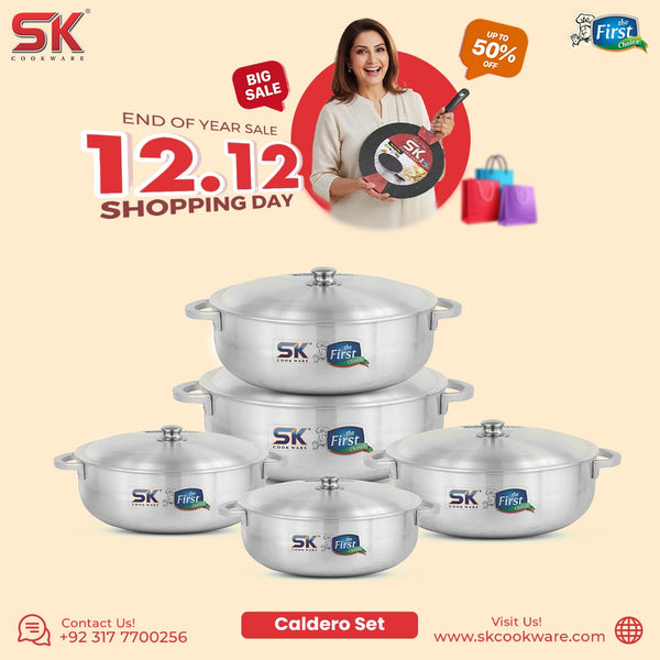 10 Pieces Export Quality Aluminum Metal Finish Cooking Pot / Caldero Pot Set 20/28