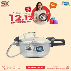 Ocean 2 in 1 Pressure Cooker with Free Glass Lid (Baigona Cooker)