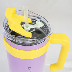 Insulated Stainless Steel Tumbler with Handle & Straw - B12